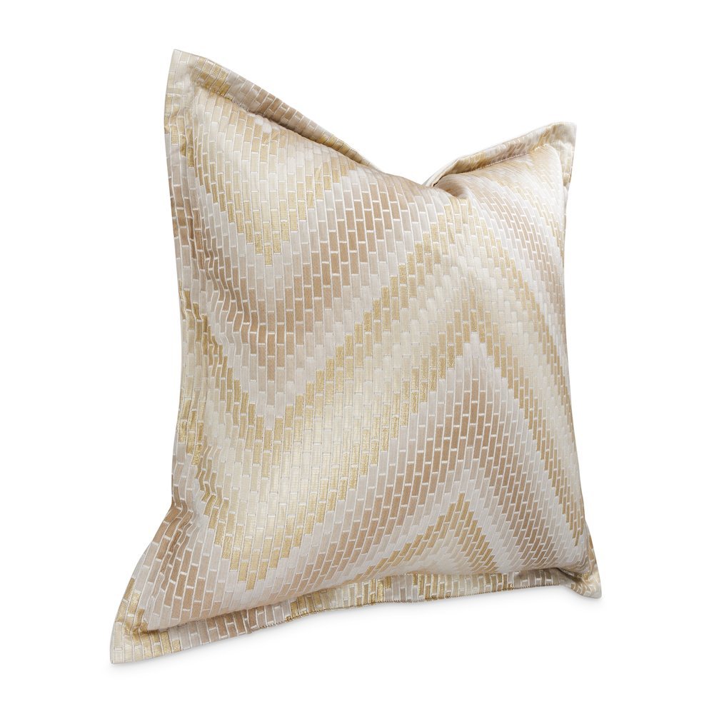 GLAMtastic Infinity 22" Flange Pillow, Set of 2 - Gold