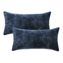 The Smith 13"x24" Oblong Chenille Pillow, Set of 2 - Midnight