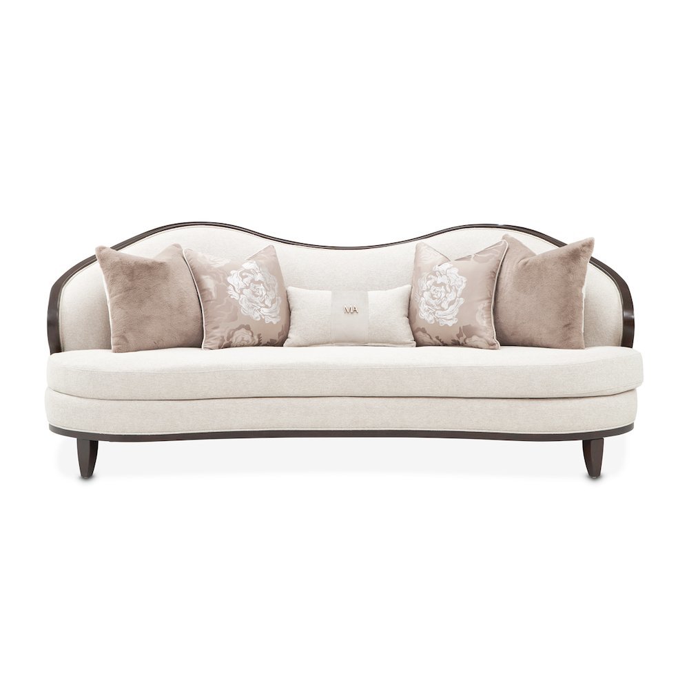 Camellia Field Chenille Sofa - Linen/Warm Pecan