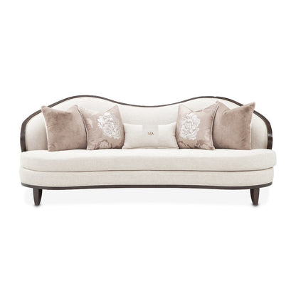 Camellia Field Chenille Sofa - Linen/Warm Pecan