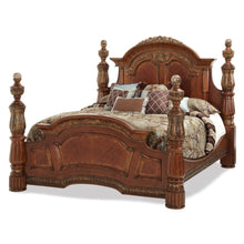 Villa Valencia Eastern King Poster Bed - Classic Chestnut