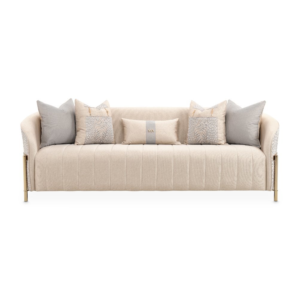 Gold Beige Accent Chair, Living Room Comfy Chair for Reading and Relaxation