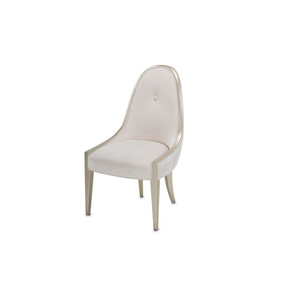 Velvet Upholstered Dining Chair for Dining Table in Beige Finish