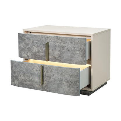 Pavira 2-Drawer Nightstand - Stone