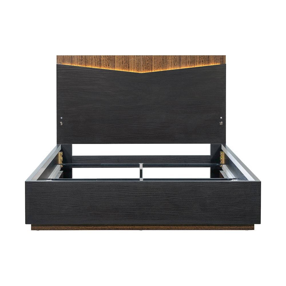 Kayner Queen Bed with LED Lights - Charcoal