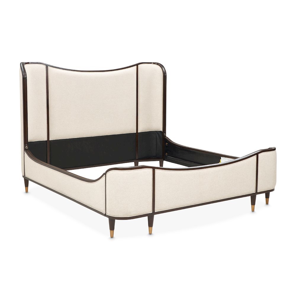 Camellia Field King Upholstered Bed - Warm Pecan
