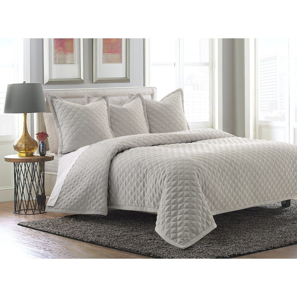 Aragoza 3-Piece Queen Quilt Set - Dove