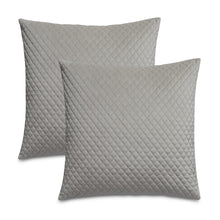 Gemma 21" Velvet Throw Pillow, Set of 2 - Mushroom Gray