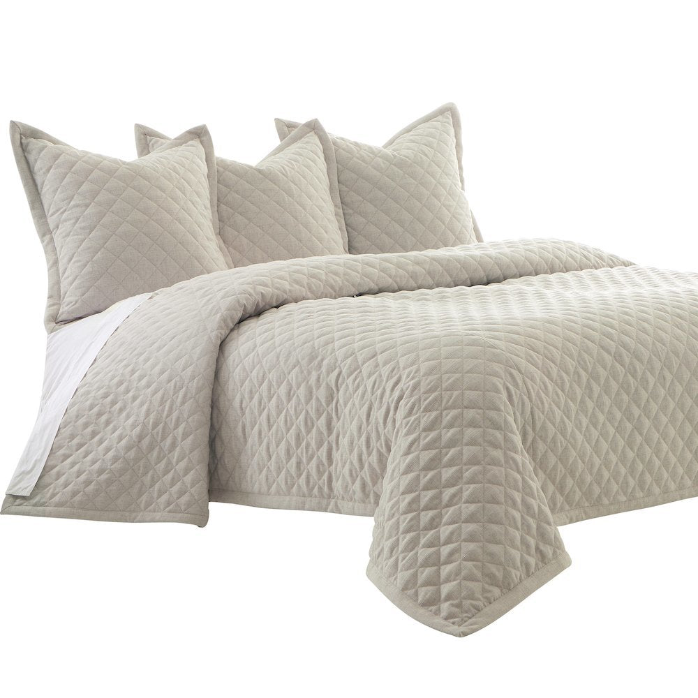 Aragoza 3-Piece Queen Quilt Set - Cream