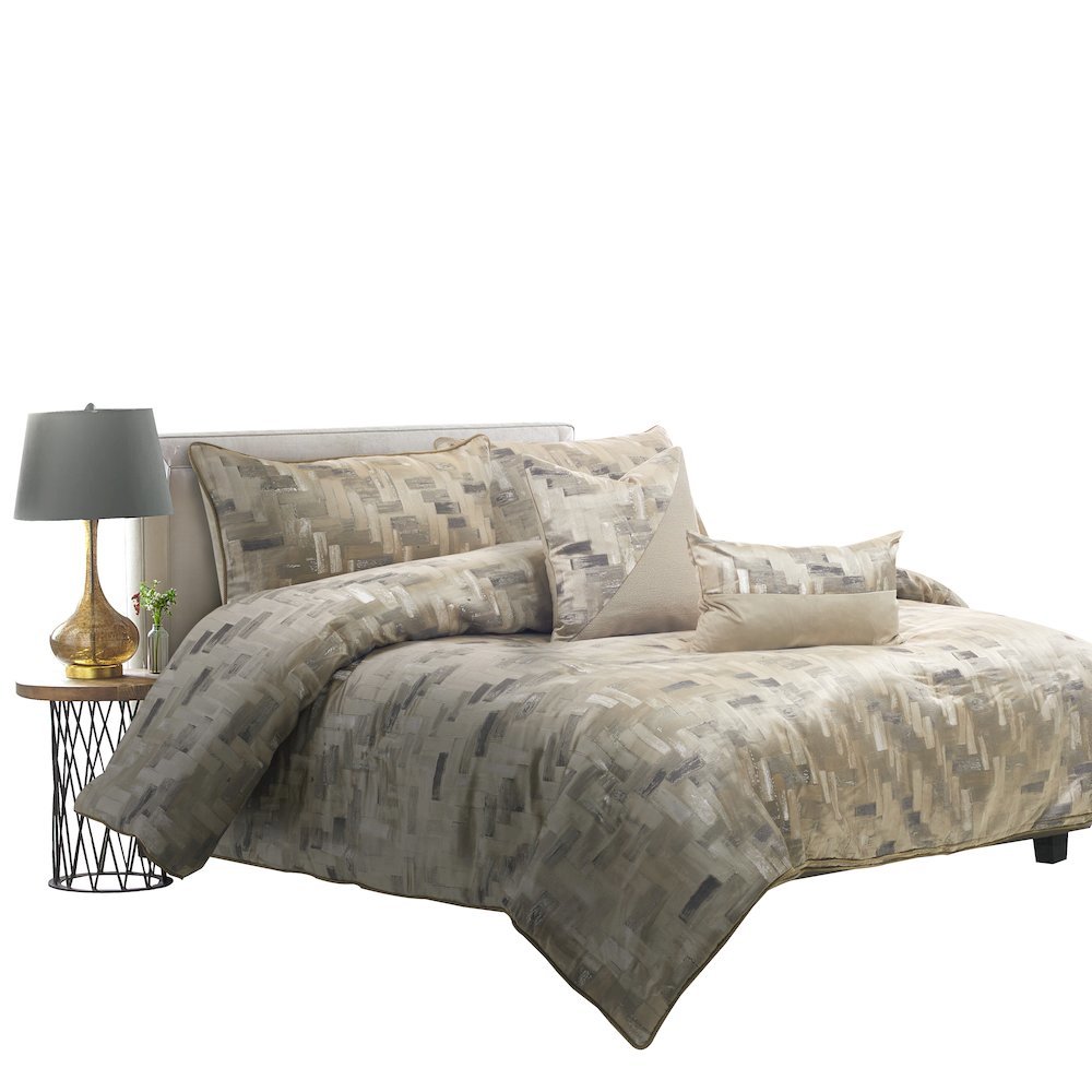 Astaire 5-Piece King Comforter Set - Patina