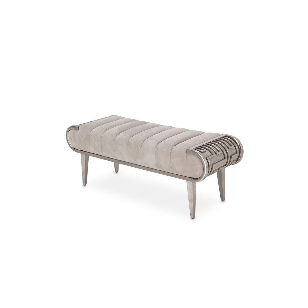 Roxbury Park Tufted Bench - Stainless Steel