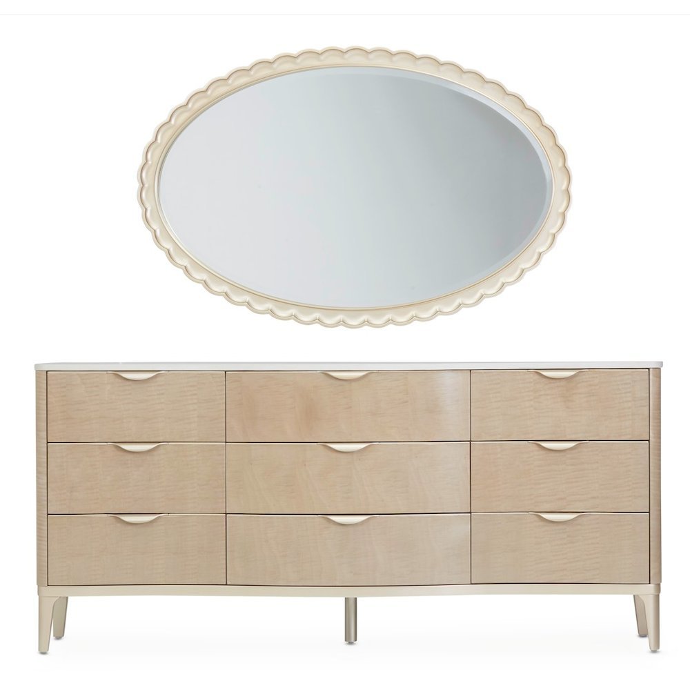 Malibu Crest Dresser with Mirror - Blush