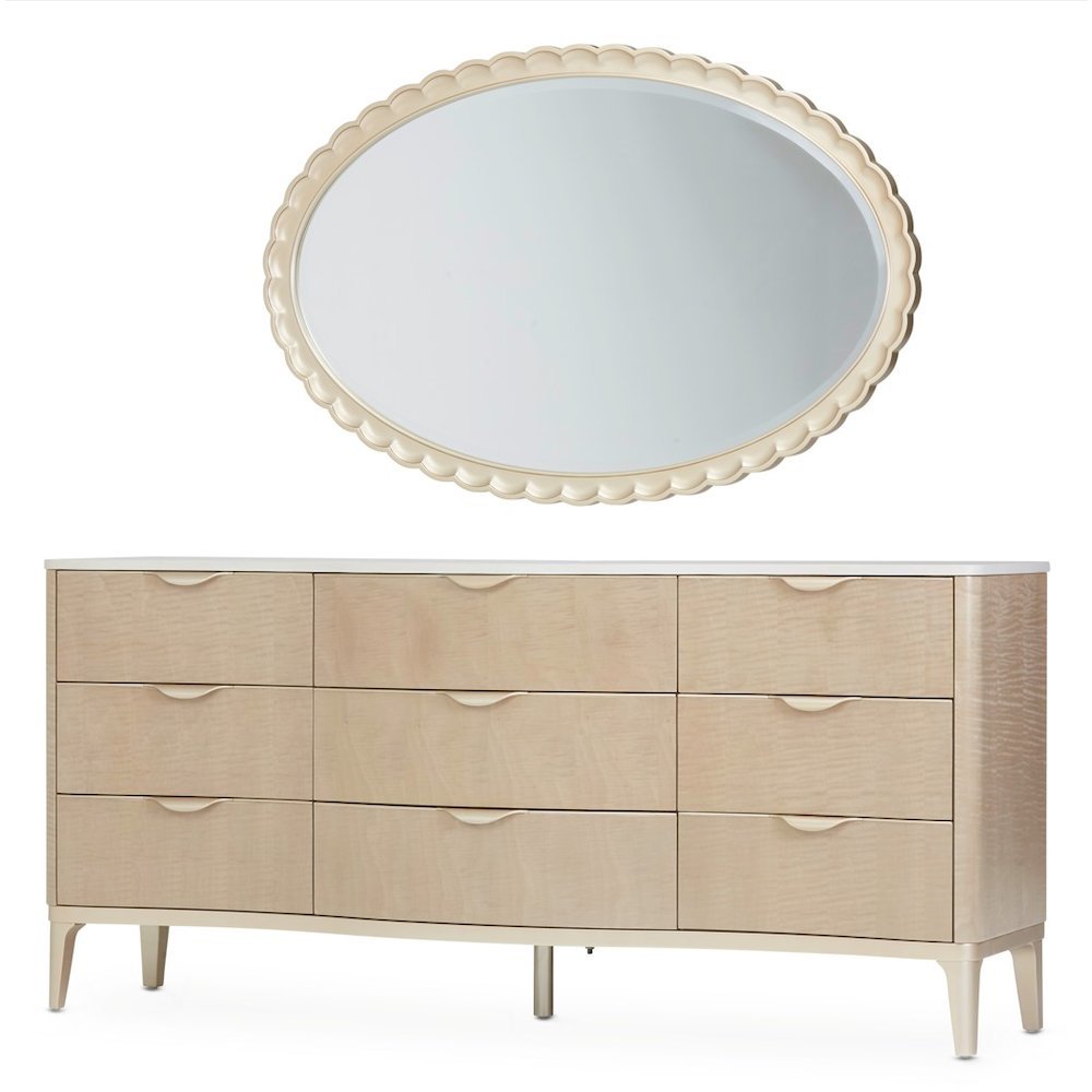 Malibu Crest Dresser with Mirror - Blush