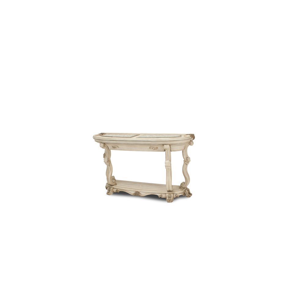 French Country Furniture – Beige Console Table for Entryway or Wall Use