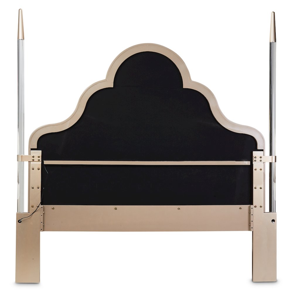 Malibu Crest Cal. King Scalloped Poster Bed - Chardonnay