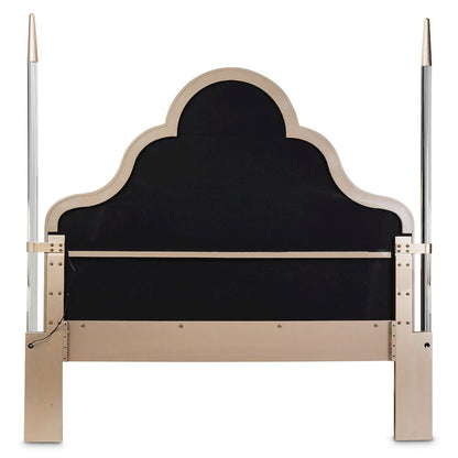 Malibu Crest Cal. King Scalloped Poster Bed - Chardonnay