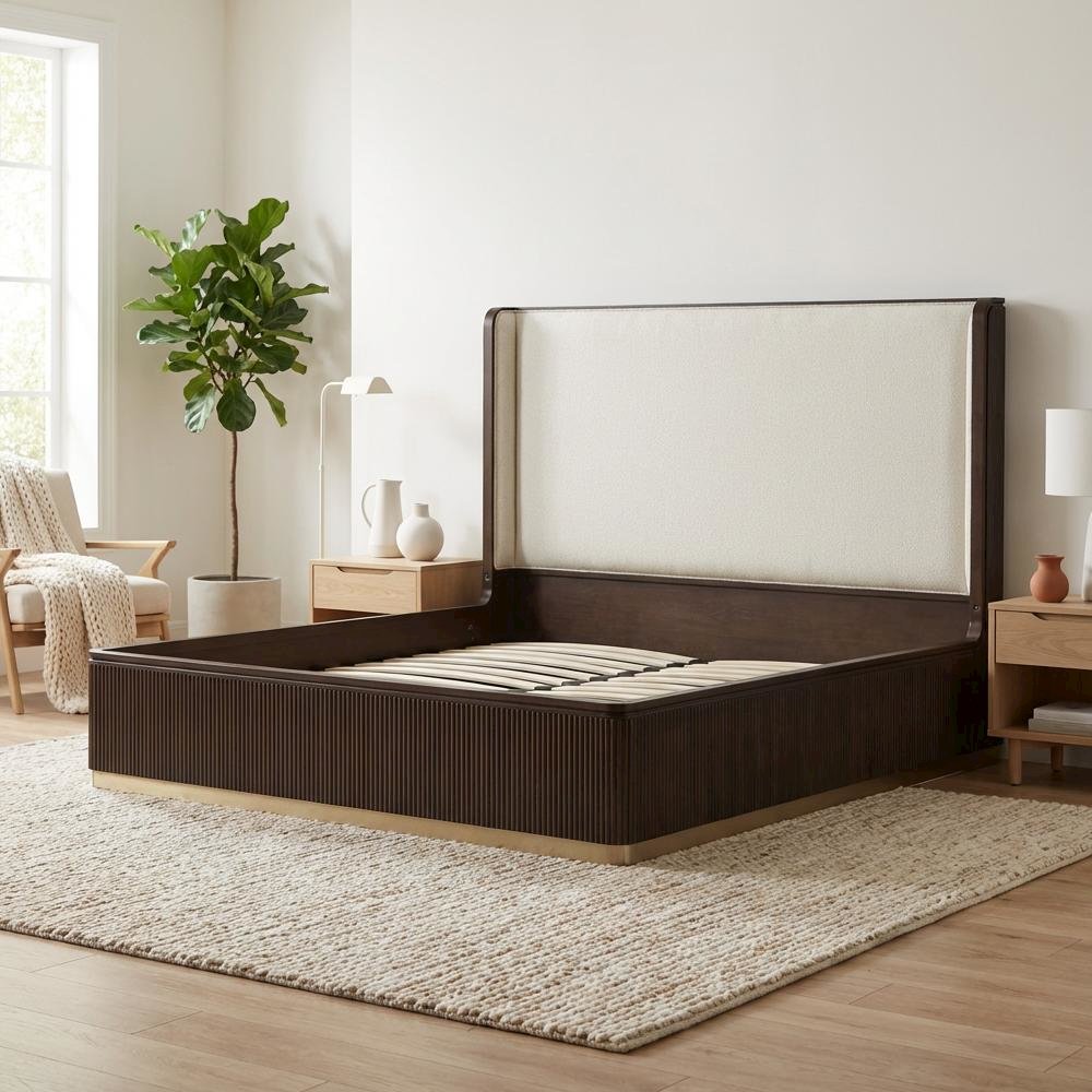 West Kensington Eastern King Bed - Buff/Medium Espresso