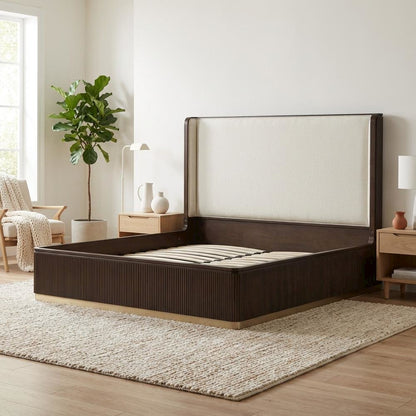 West Kensington Eastern King Bed - Buff/Medium Espresso