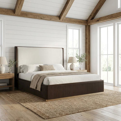 West Kensington Eastern King Bed - Buff/Medium Espresso