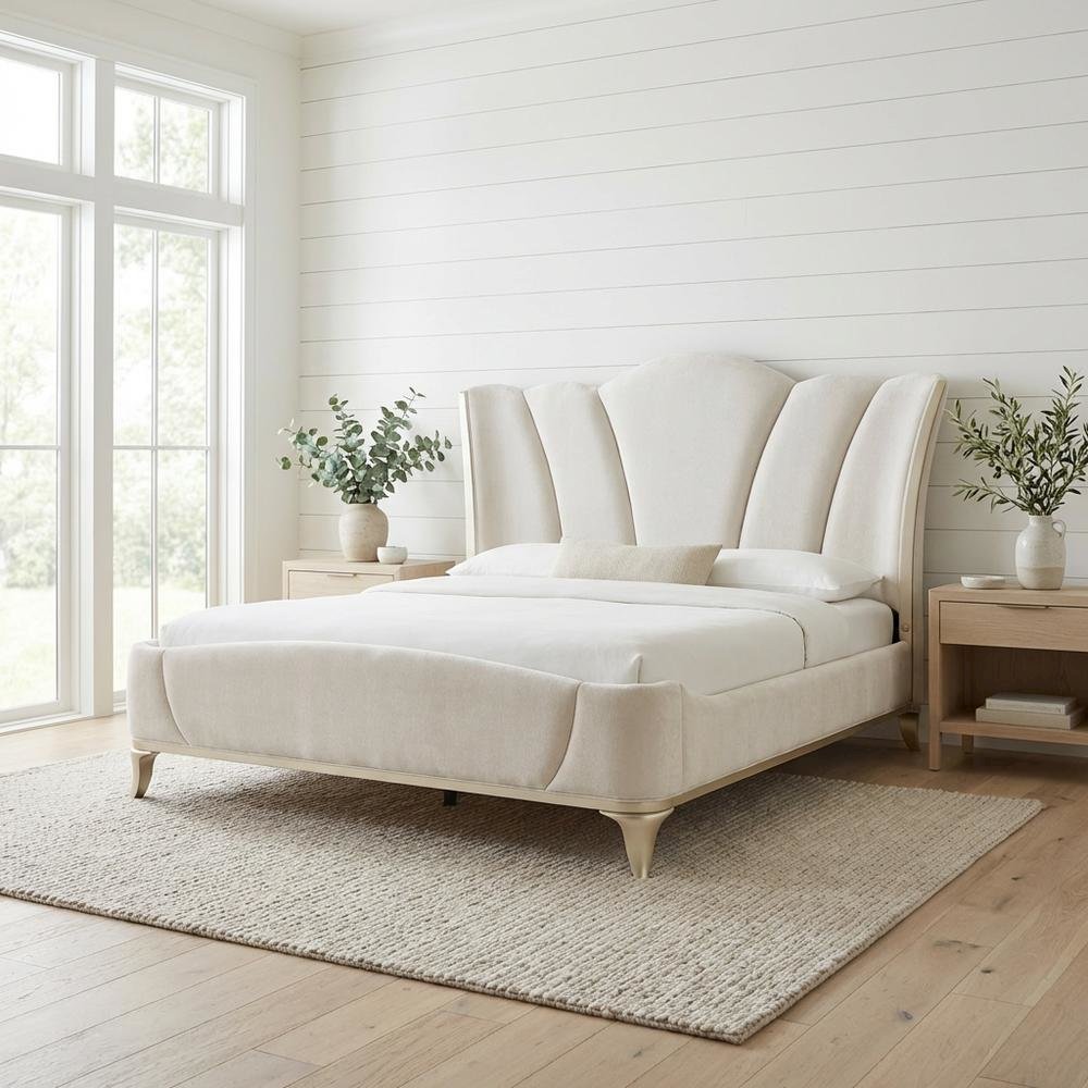 La Marisia Upholstered King Bed - Tranquil/Champagne Gold