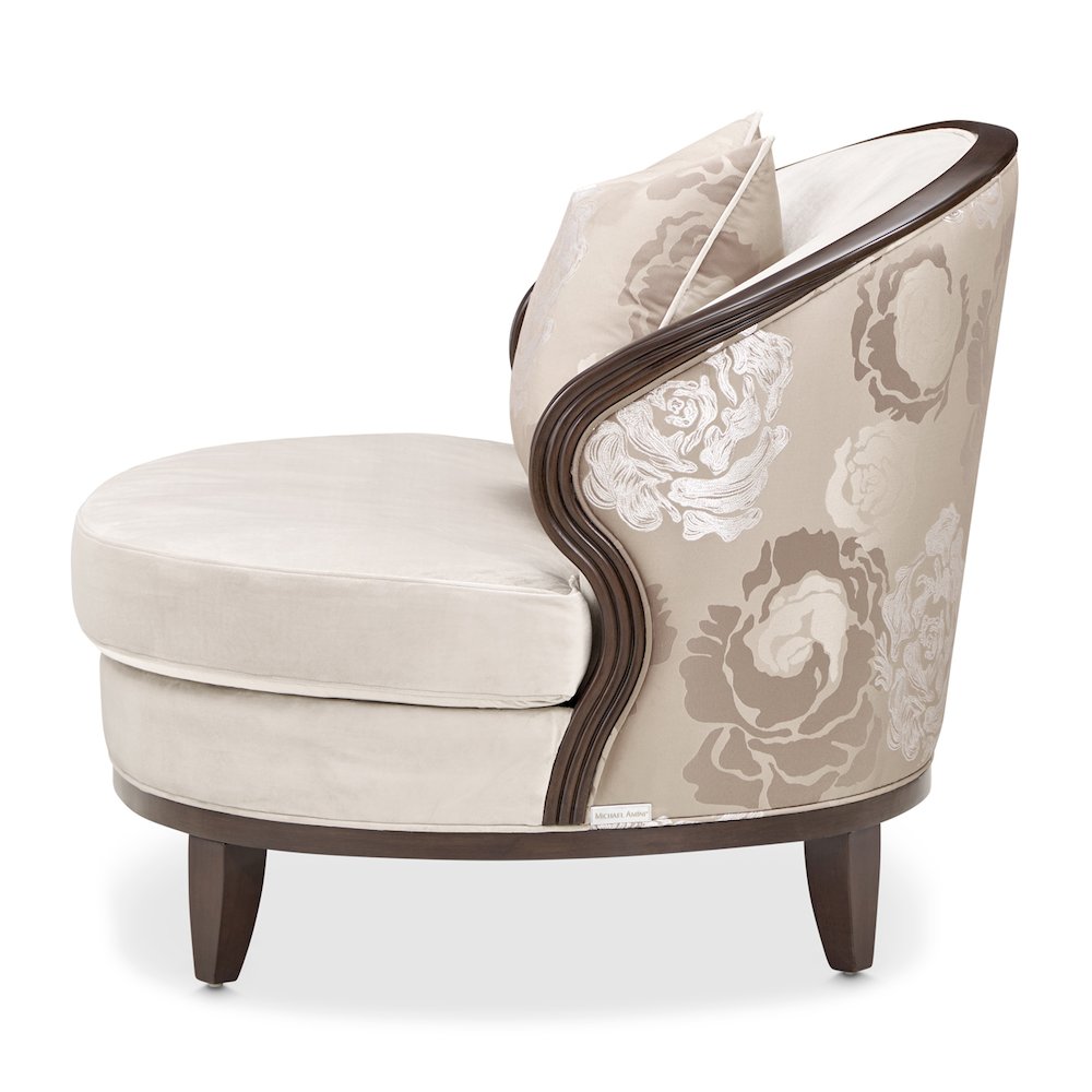 Camellia Field Velvet Matching Chair - Porcini/Warm Pecan