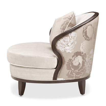 Camellia Field Velvet Matching Chair - Porcini/Warm Pecan
