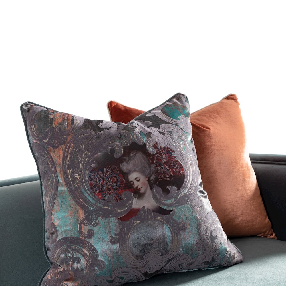 La Francaise Mansion Sofa - Azure/Black