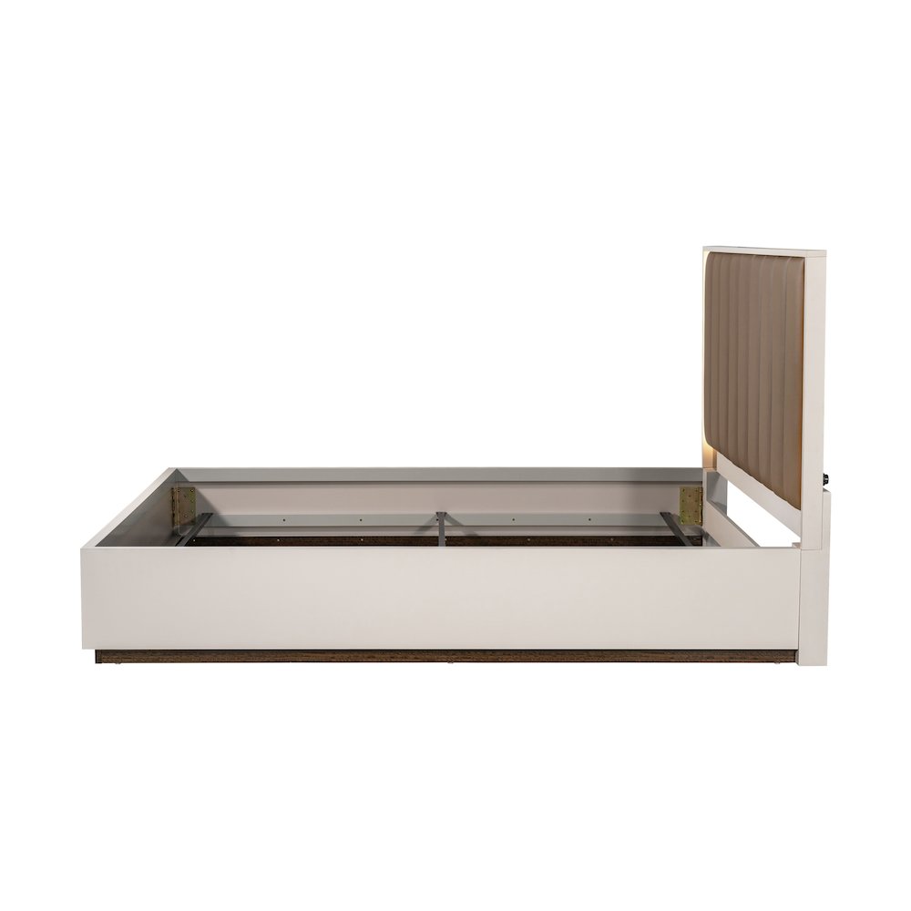 Pavira Eastern King Bed with LED Lights - Walnut