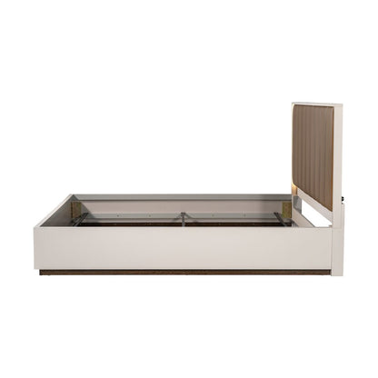 Pavira Eastern King Bed with LED Lights - Walnut