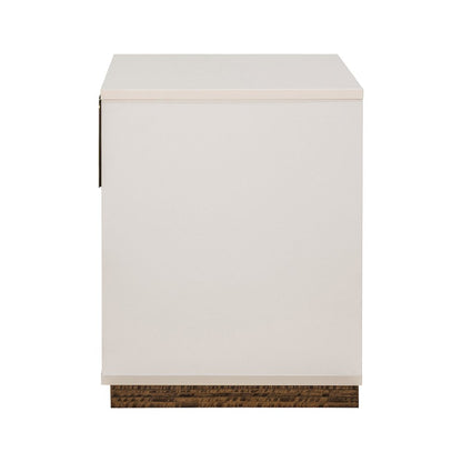 Pavira 1-Drawer Nightstand with LED Lights - Walnut