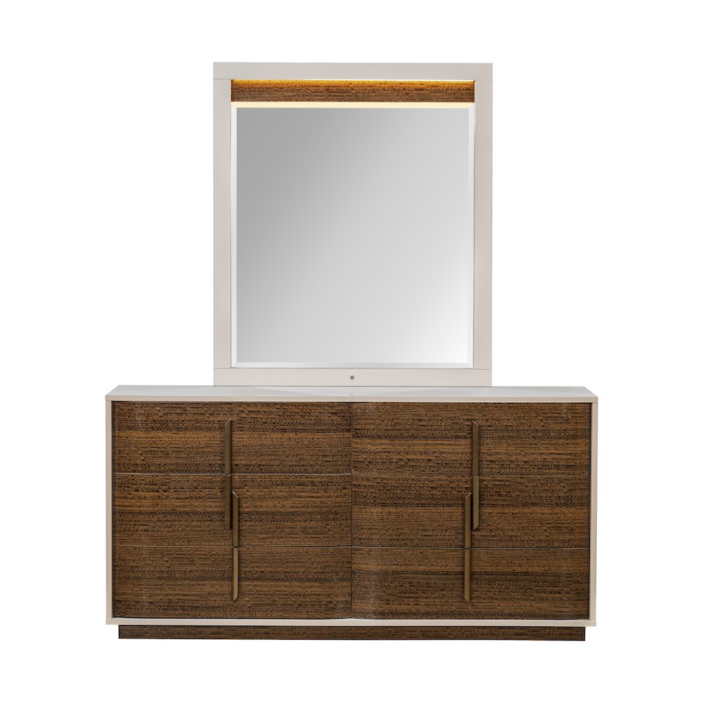 Pavira Dresser with Mirror - Walnut