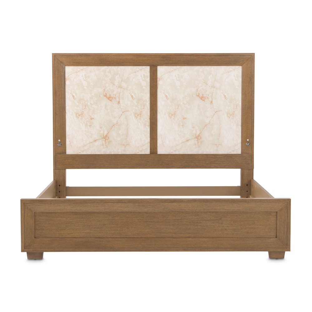 Portrait Eastern King Panel Bed with LED Lights - Sienna Brown