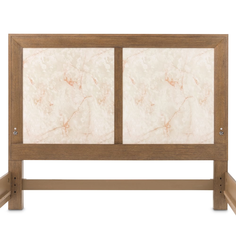 Portrait Queen Panel Bed with LED Lights - Sienna Brown