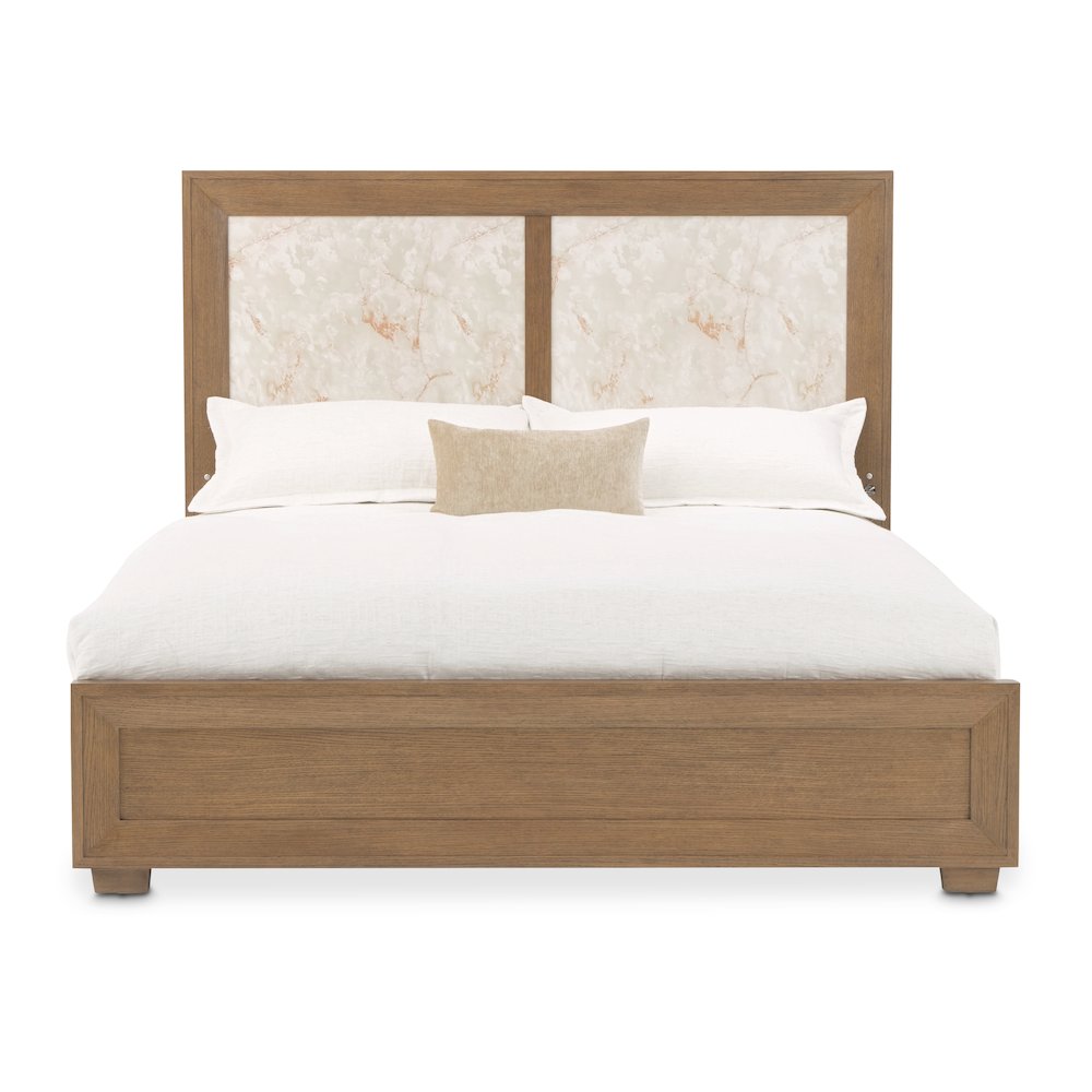 Portrait Queen Panel Bed with LED Lights - Sienna Brown