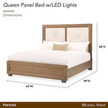 Portrait Queen Panel Bed with LED Lights - Sienna Brown