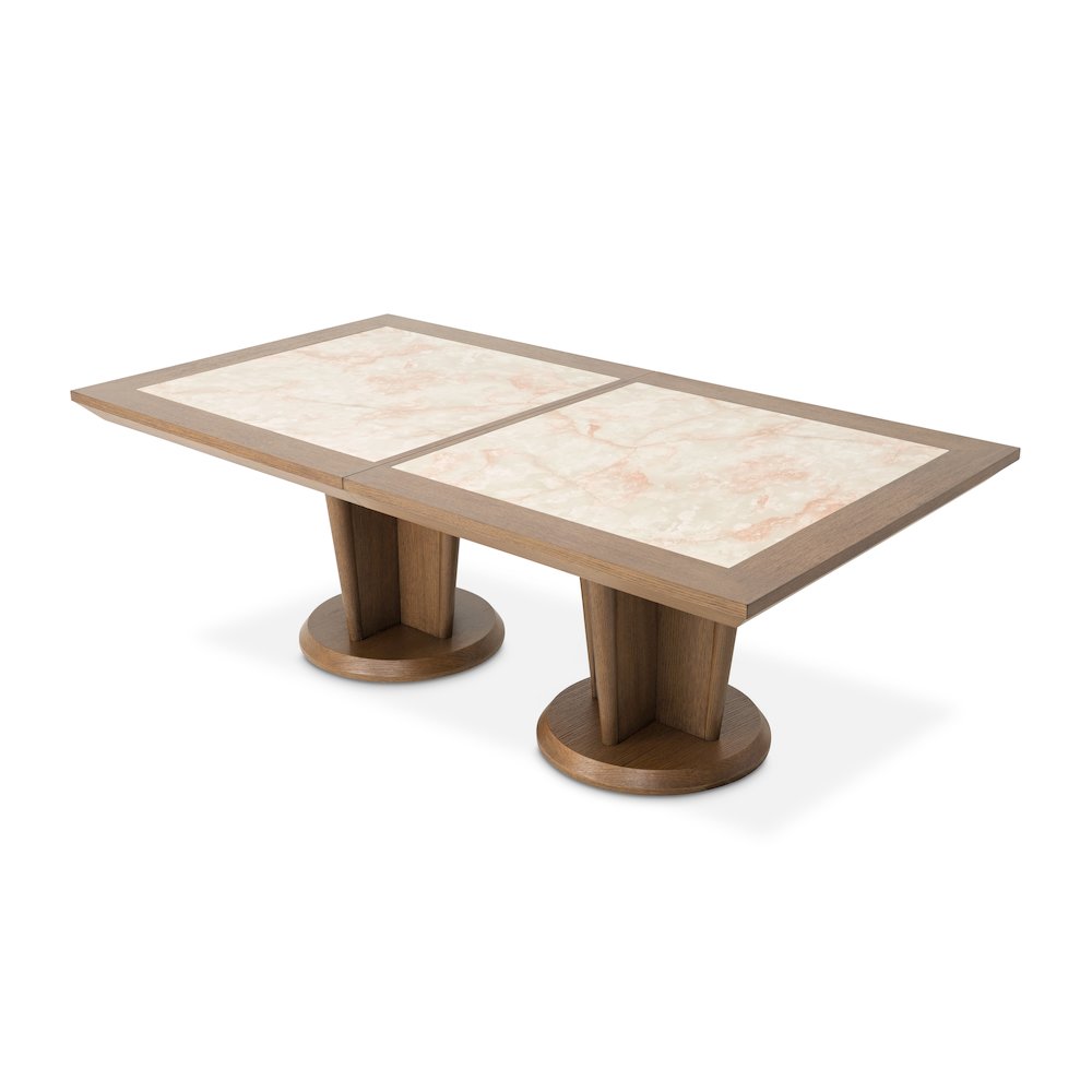 Portrait Wide Rectangular Dining Table - Sienna Brown