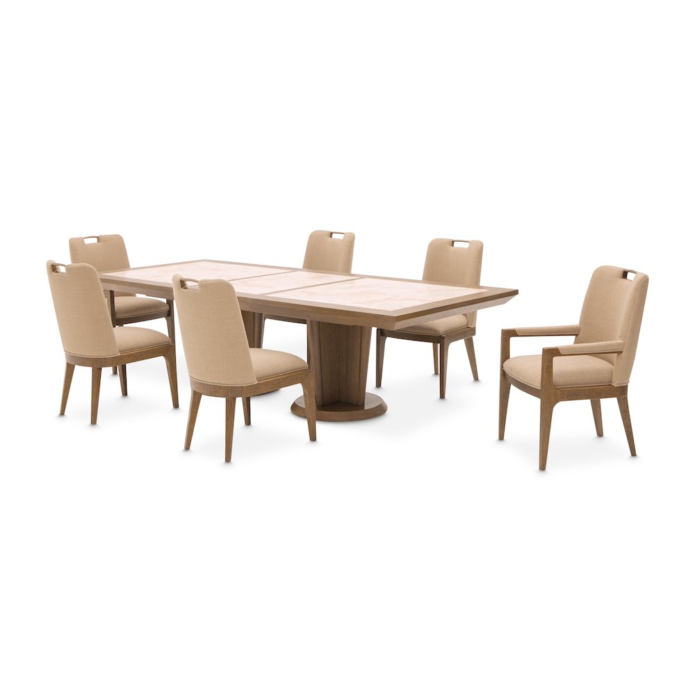 Portrait Wide Rectangular Dining Table - Sienna Brown