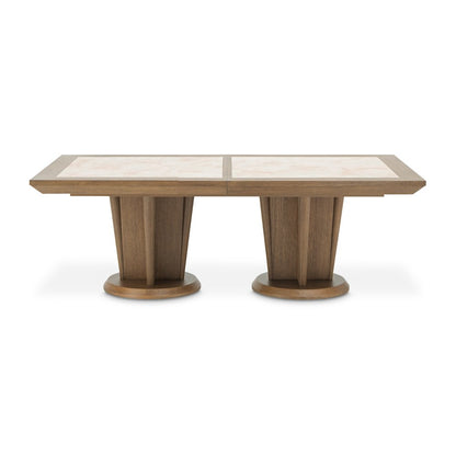 Portrait Wide Rectangular Dining Table - Sienna Brown