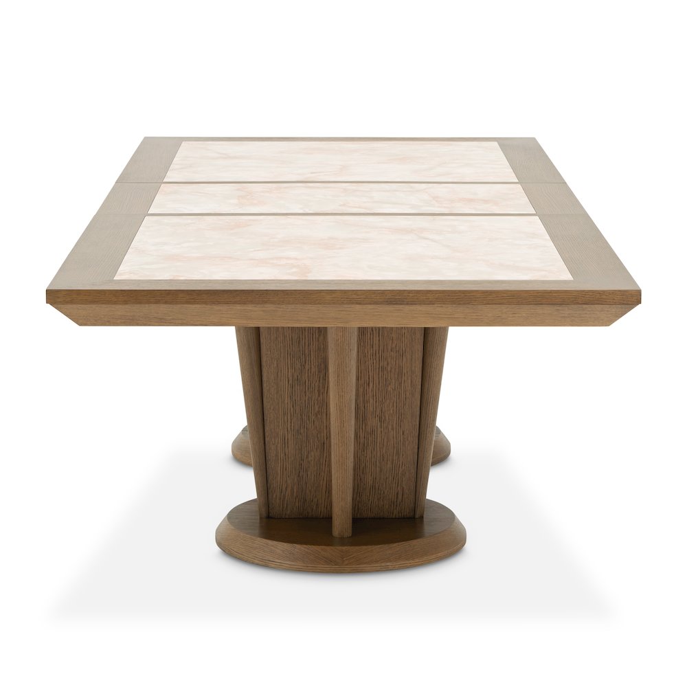 Portrait Wide Rectangular Dining Table - Sienna Brown