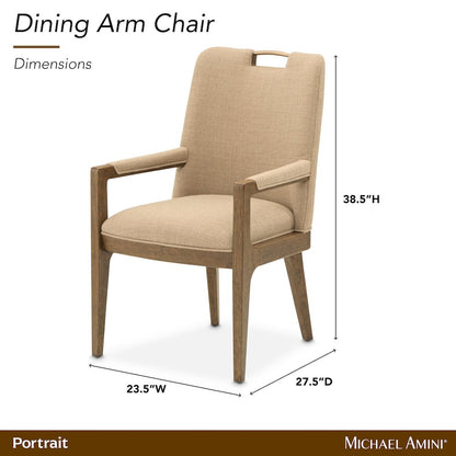 Portrait Dining Arm Chair, Set of 2 - Toffee/Sienna Brown