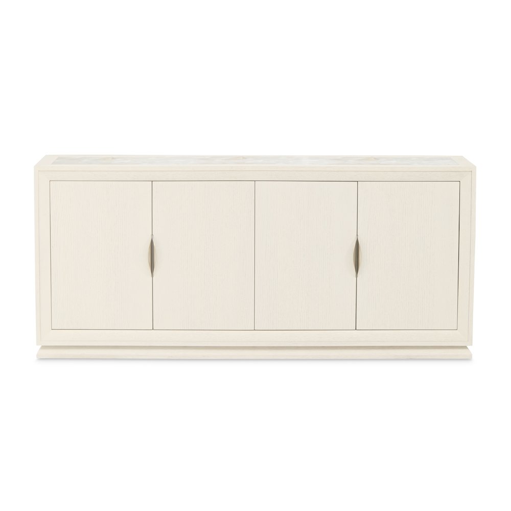 Portrait Sideboard with Lightup Top - Alabaster White