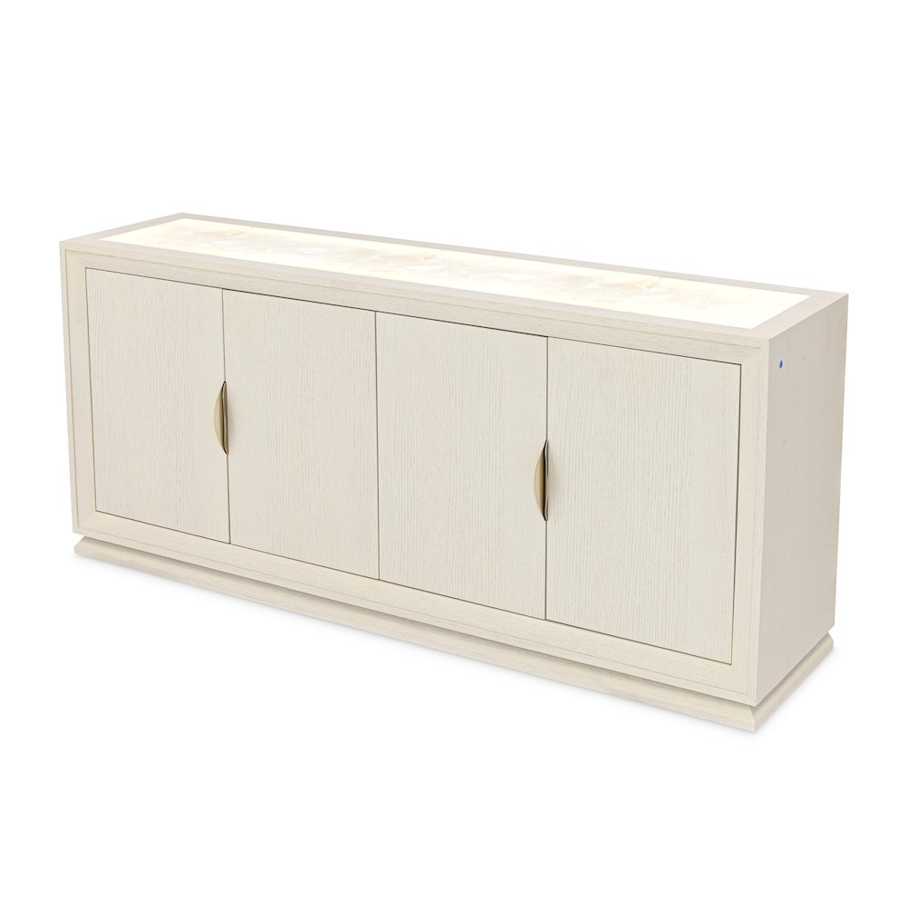 Portrait Sideboard with Lightup Top - Alabaster White