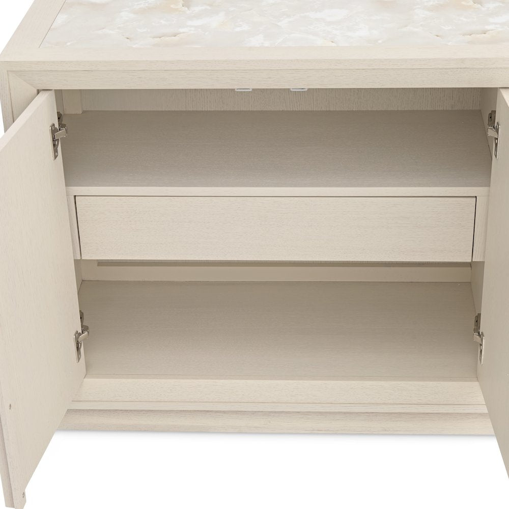 Portrait Sideboard with Lightup Top - Alabaster White