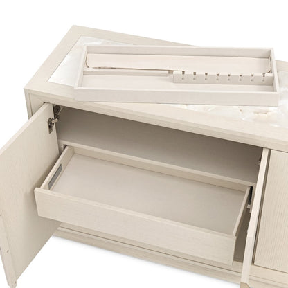 Portrait Sideboard with Lightup Top - Alabaster White
