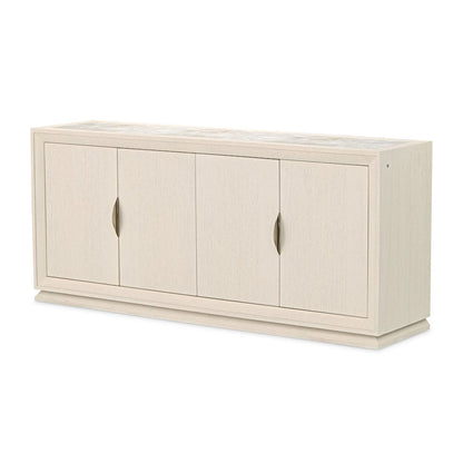 Portrait Sideboard with Lightup Top - Alabaster White