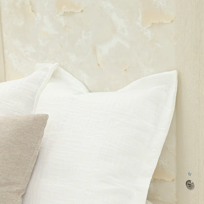 Portrait King Panel Bed with LED Lights - Alabaster White