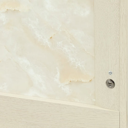 Portrait King Panel Bed with LED Lights - Alabaster White