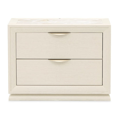 Portrait 2-Drawer Nightstand with LED Lights - Alabaster White