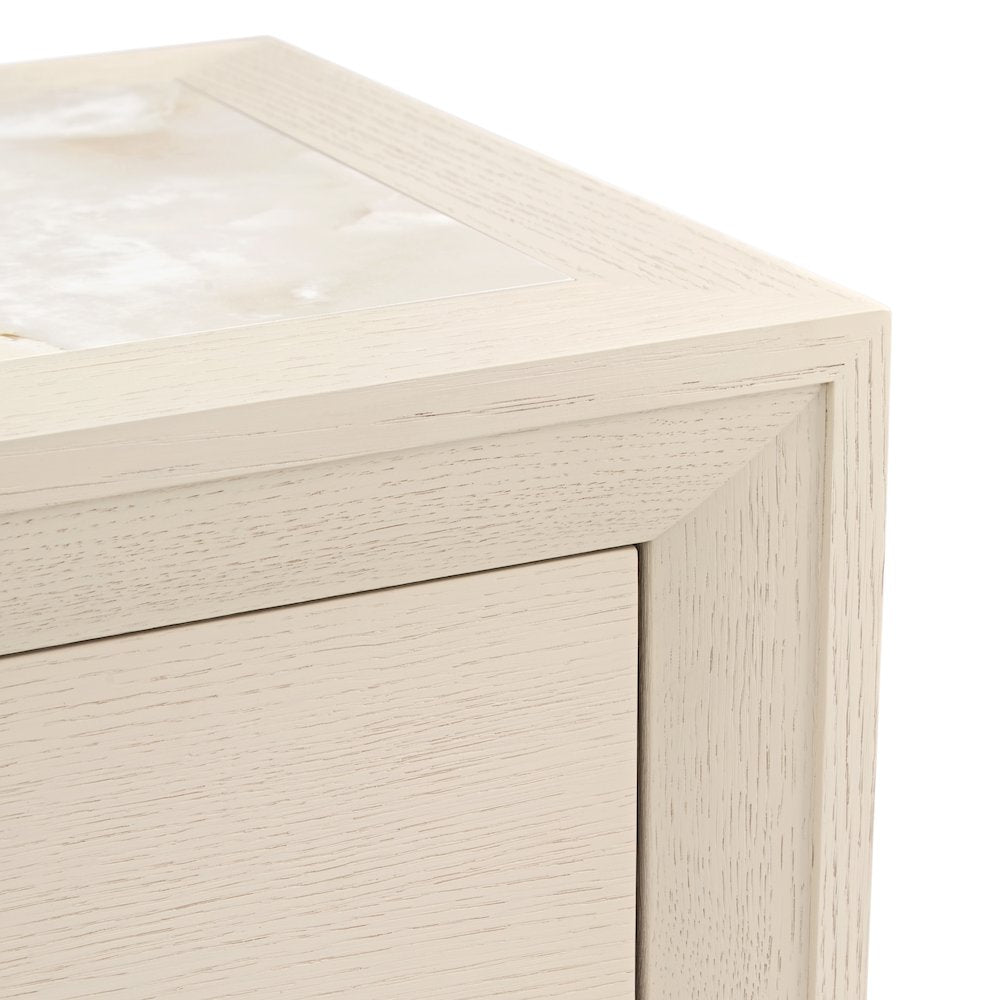 Portrait 2-Drawer Nightstand with LED Lights - Alabaster White
