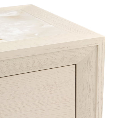 Portrait 2-Drawer Nightstand with LED Lights - Alabaster White